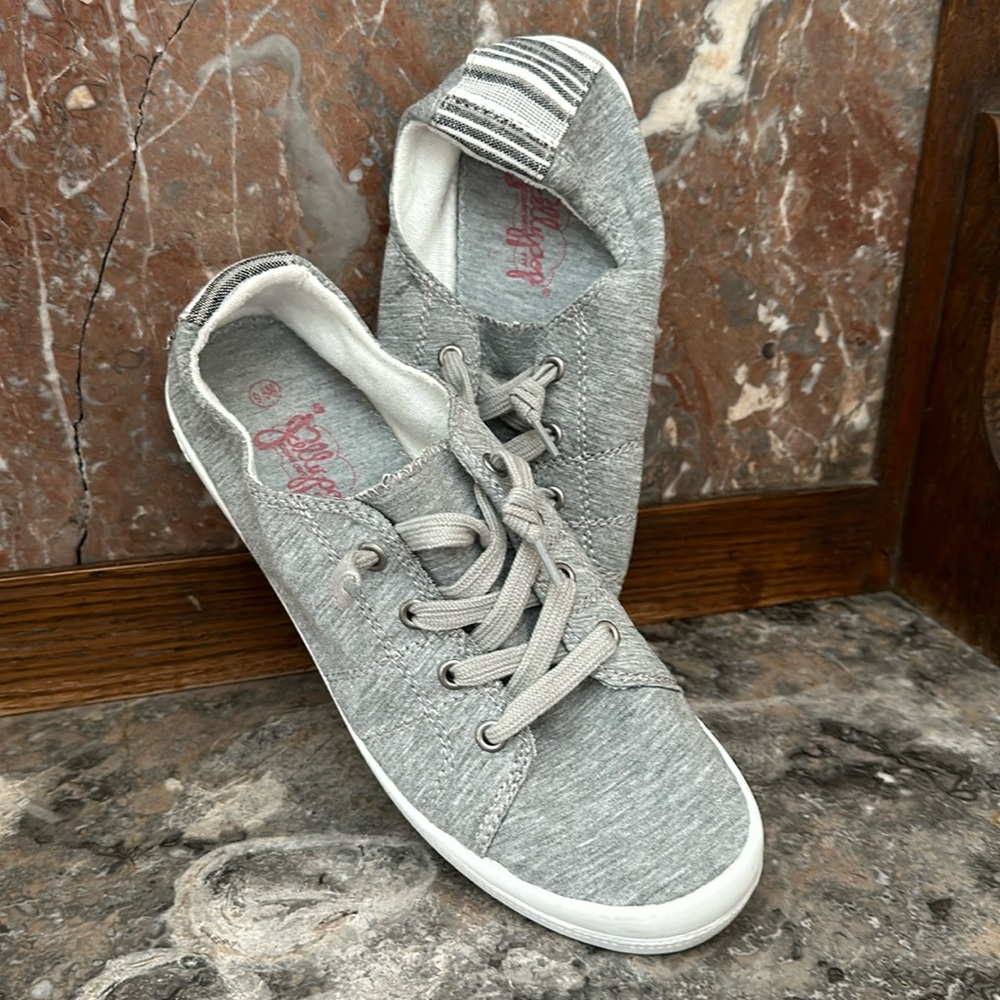 Jelly Pop Gray Slip-On Tennis Shoes (Size 9.5)